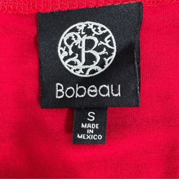 Bobeau Ladder Cutouts Short Sleeve T Shirt Red Small Cold Shoulder - Picture 9 of 12